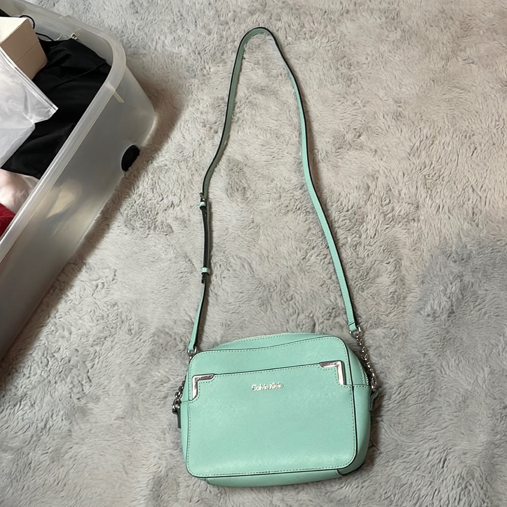 Teal Calvin Klein cross body bag